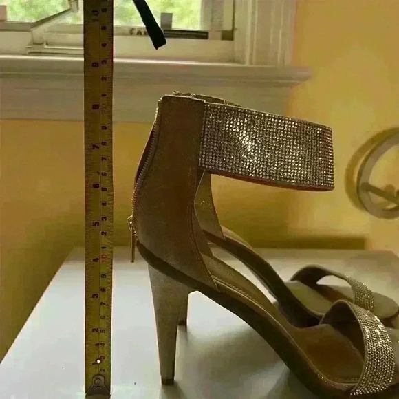 Kenneth Cole Reaction Bella Mea Rhinestone Strappy Heels Brown Size 8.5 - Picture 5 of 11